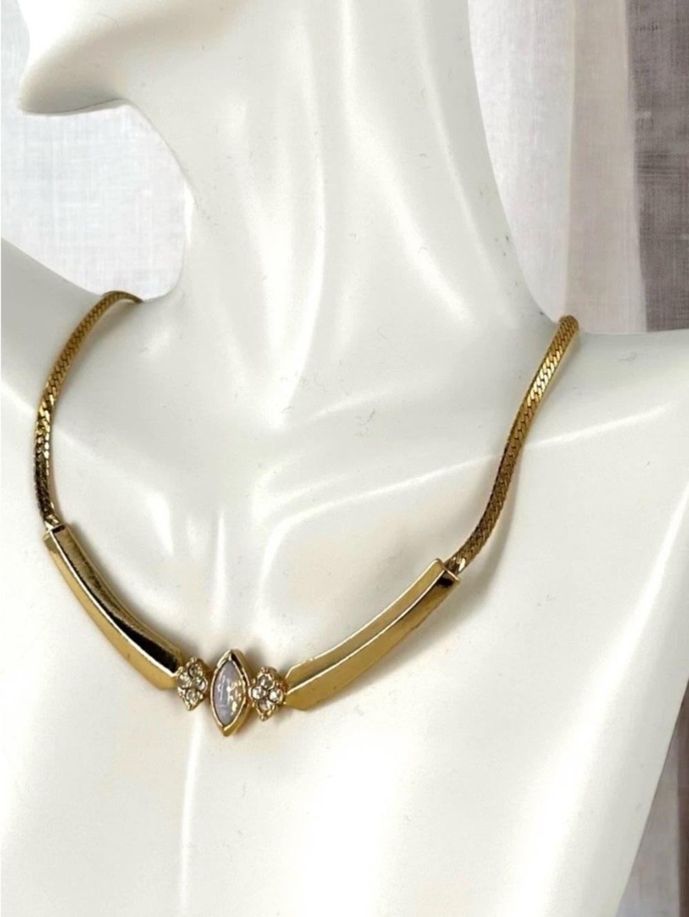 Gold Crystal Accent Collar Necklace - Women Jewelry